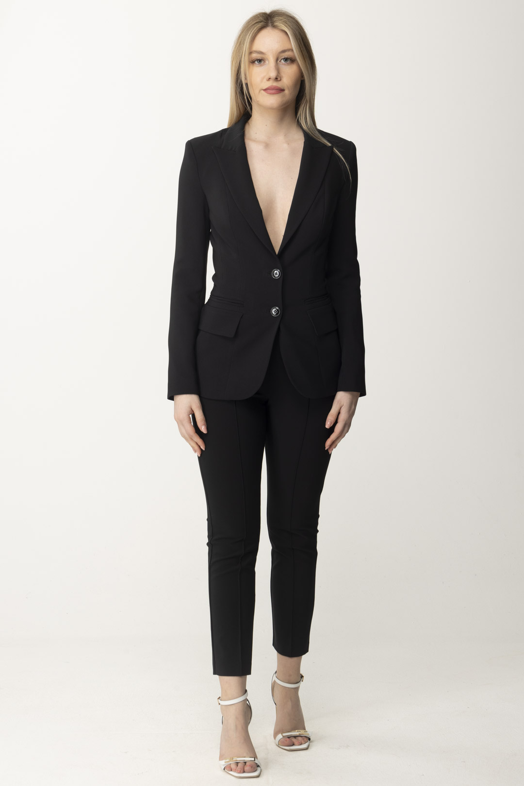 Preview: Elisabetta Franchi Light Crepe Stretch Jacket Nero