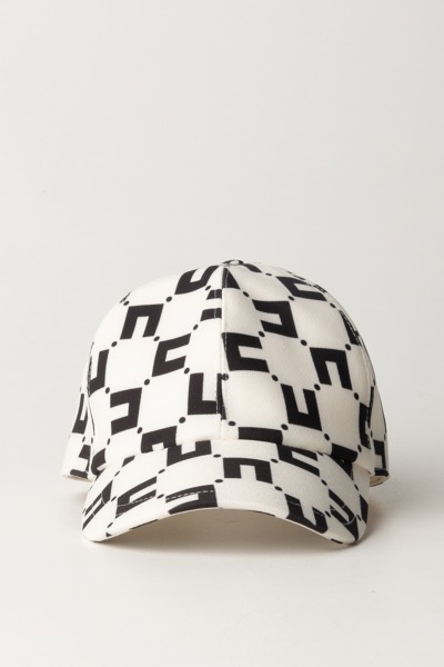 ELISABETTA FRANCHI BAMBINA  Baseball cap with cubic logo print EFCP0170GA008.D027 BUTTER/BLAC