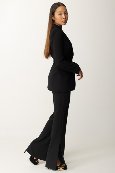 Elisabetta Franchi  Suit Jacket and Trousers with Logo TP00146E2 NERO