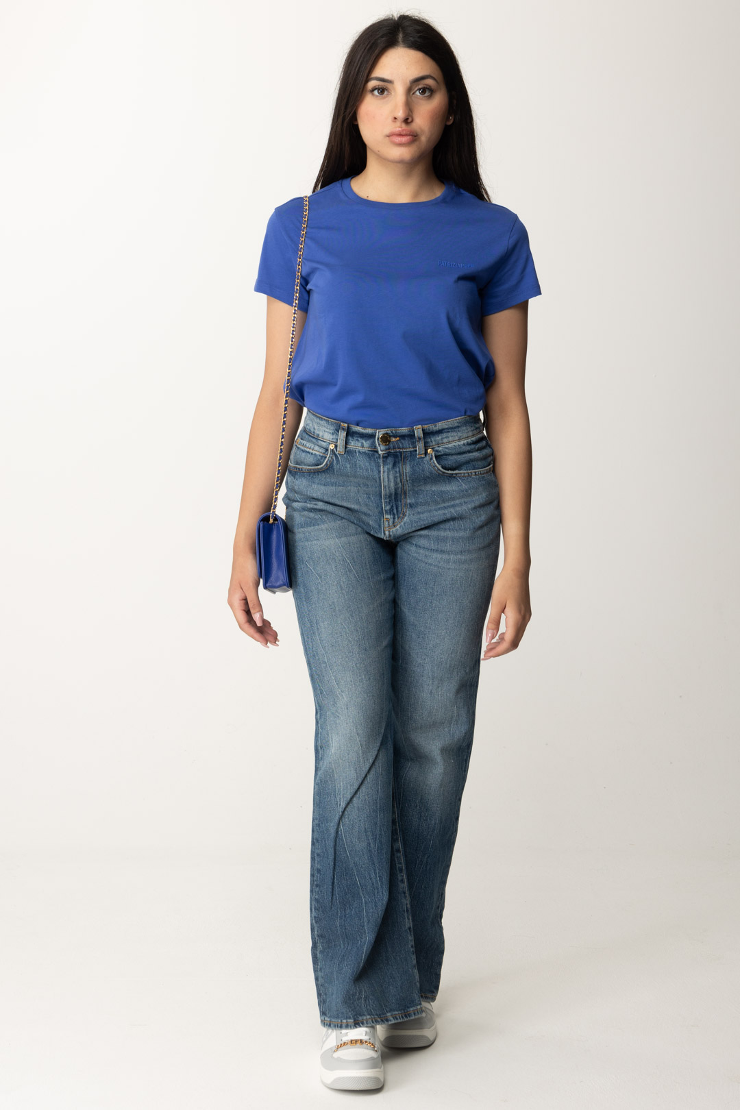 Vorschau: Patrizia Pepe T-Shirt mit Mini-Logo Blue Wave