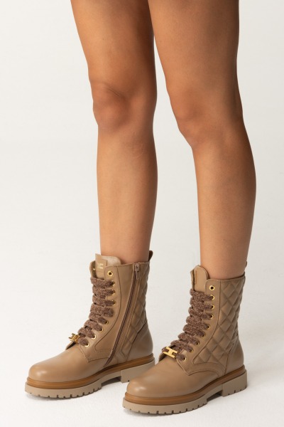 ELISABETTA FRANCHI BAMBINA  Bottines à lacets F4A5-E0135-1251524- CAMEL