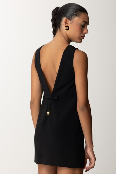 Elisabetta Franchi  Mini boxy dress with bow AB73947E2 NERO