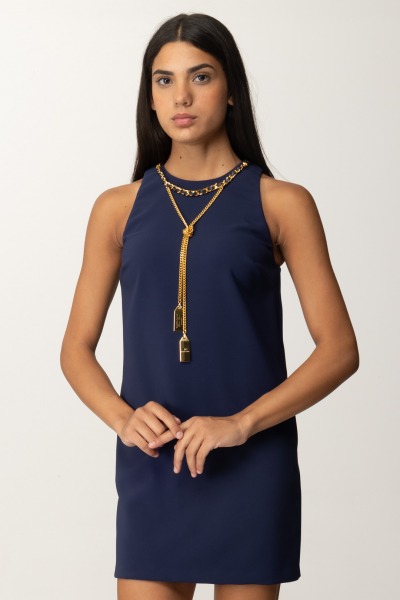 Elisabetta Franchi  Mini abito a sacchetto con collana AB67446E2 NAVY