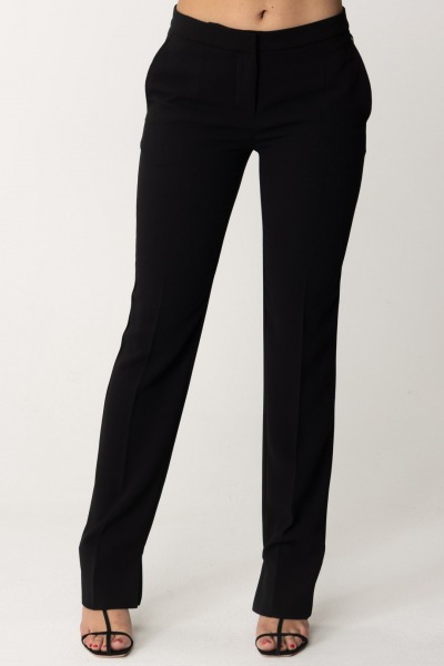 Elisabetta Franchi  Straight trousers with slits PA04742E2 NERO