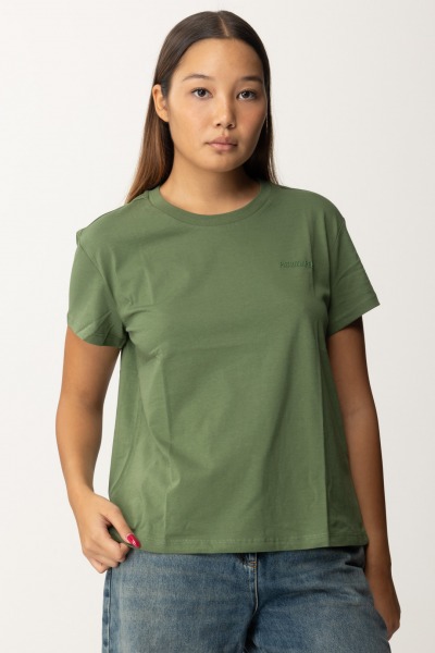 Patrizia Pepe  Podstawowy t-shirt z napisem z logo 8M1543 J111 GREEN GARDEN