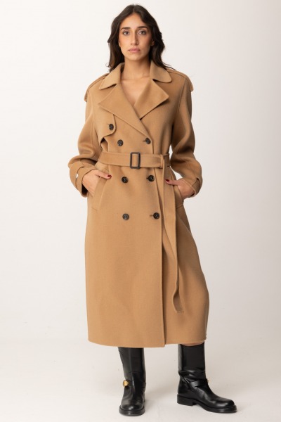 Elisabetta Franchi  Wool trench coat CP57D46E2 CAMEL