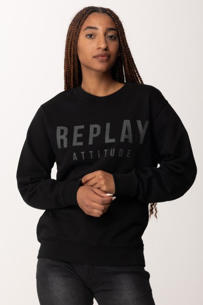 Replay  Sweatshirt with logo print M6975 00021842 BLACK