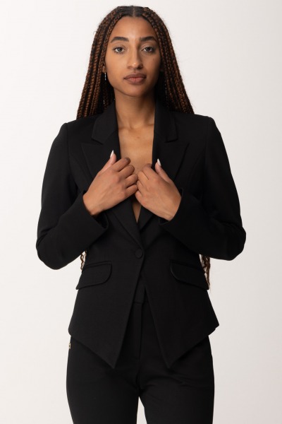 Manila Grace  Single-breasted fitted jacket with pockets G425VU NERO