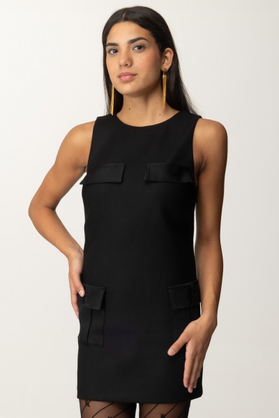 Elisabetta Franchi  Mini boxy dress with large pockets AB65846E2 NERO