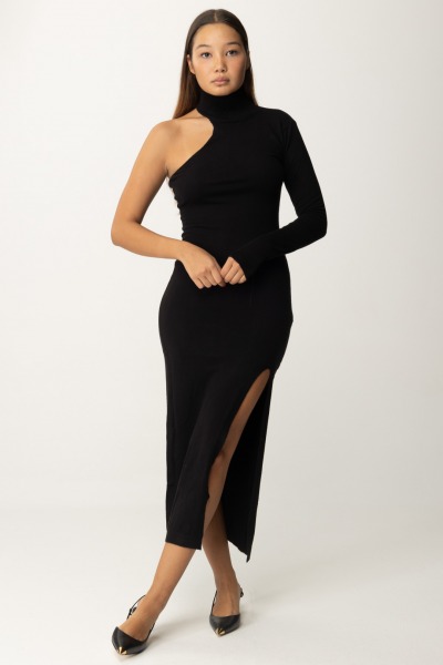 Gaelle Paris  Abito midi monospalla GAABW03472 NERO