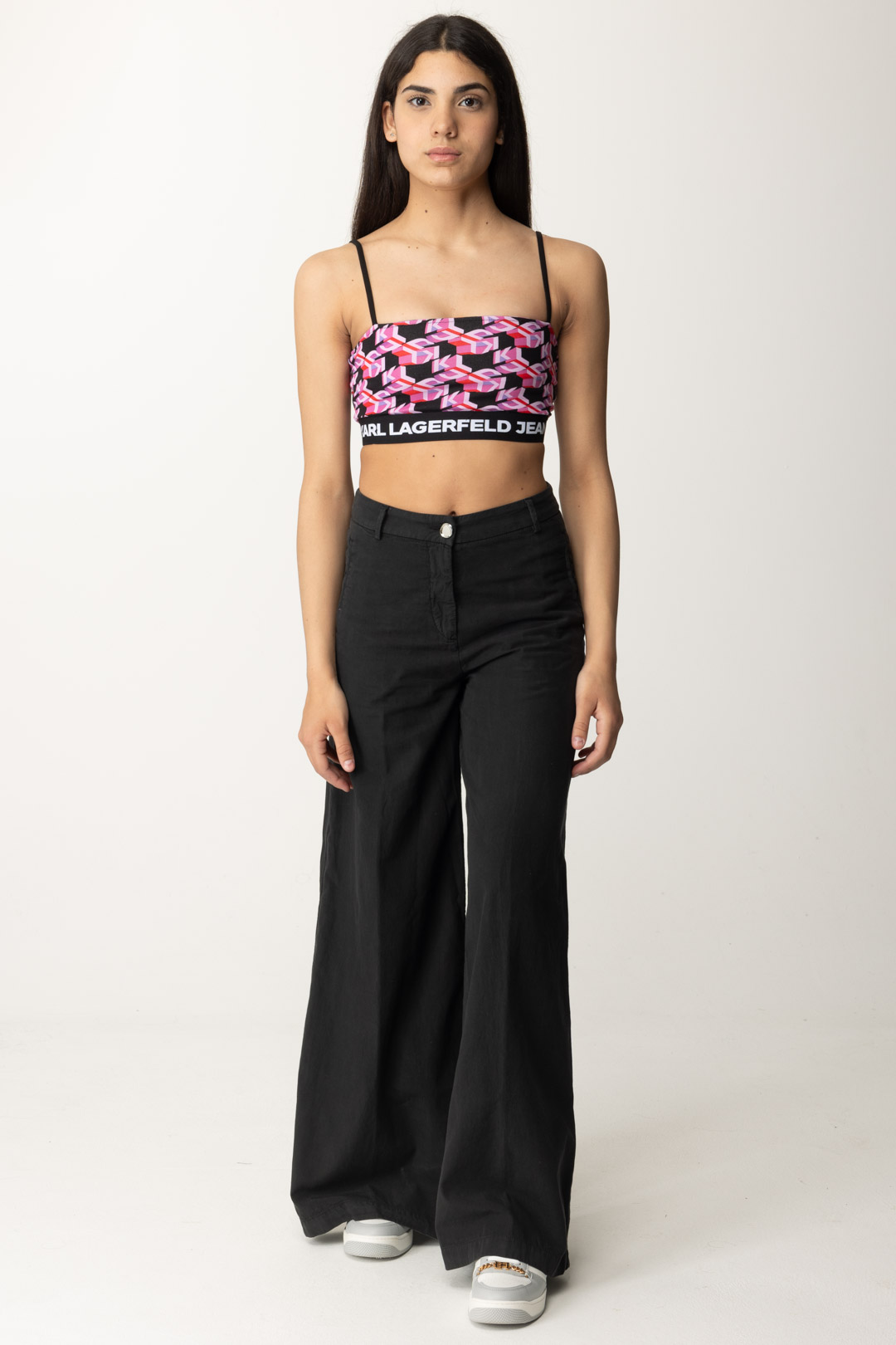 Vorschau: Karl Lagerfeld Crop-Top mit Monogramm Pink Monogram Aop