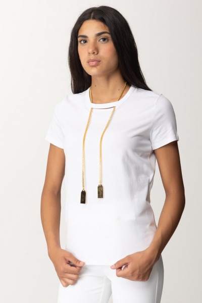 Elisabetta Franchi  Camiseta de punto con collar MA00946E2 GESSO