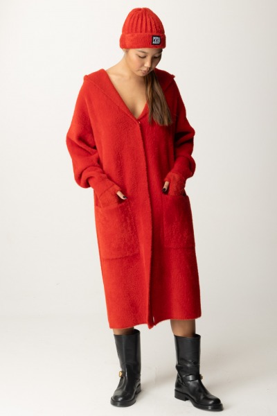 MONTEREGGI  Long coat with hood FW44543 W 850 TINA ROSSO