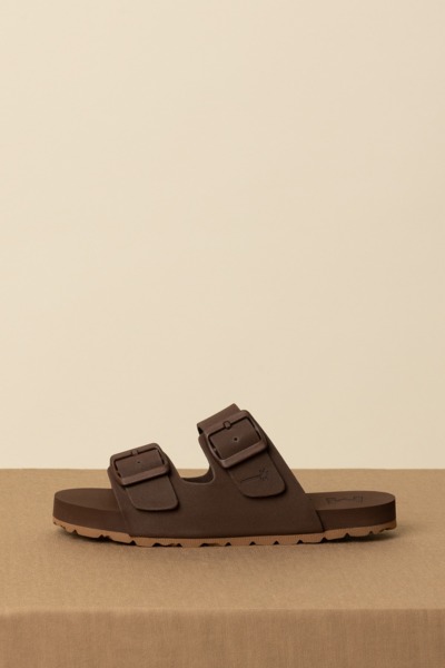 Manebi  Suede Traveler Nordic Sandals R57ER COCOA