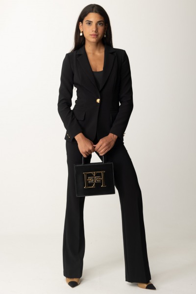 Elisabetta Franchi  Crepe Suit Jacket and Trousers TP00346E2 NERO