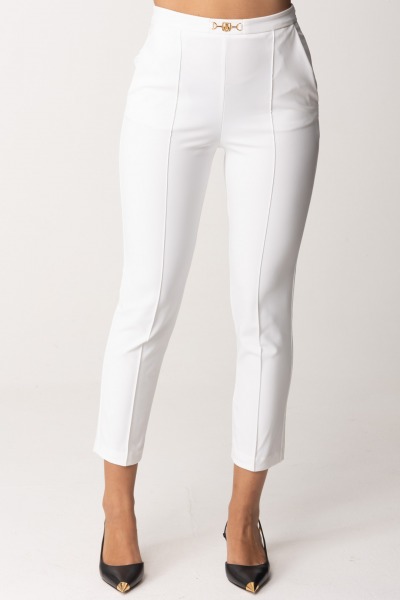 Elisabetta Franchi  Straight trousers in technical fabric PA02346E2 AVORIO