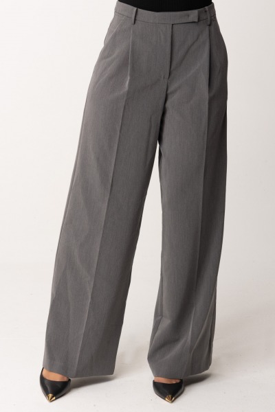 Patrizia Pepe  Pantaloni wide leg con pieghe in viscosa 2P1642 A498 GRAY MELANGE