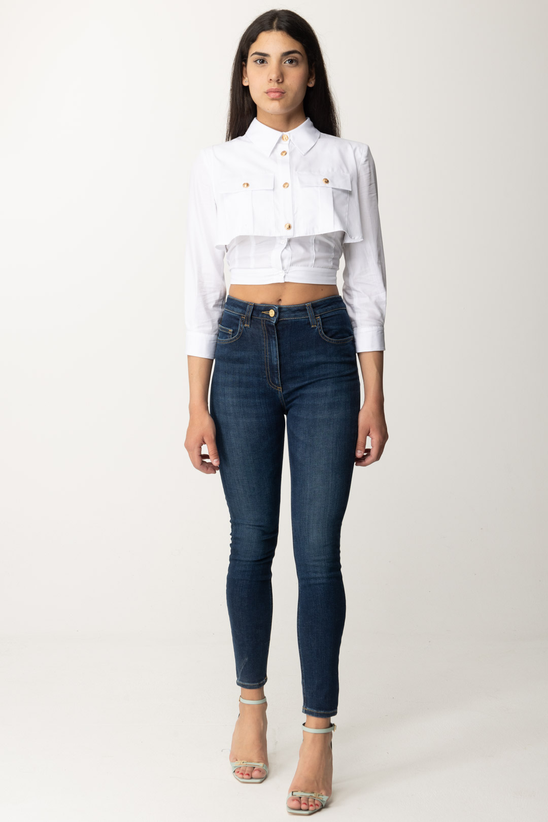 Vorschau: Elisabetta Franchi Knöchellange Stretch-Röhrenjeans Blue vintage