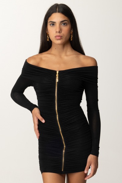 Elisabetta Franchi  Vestido mini de lúrex con cremallera AB66947E2 NERO