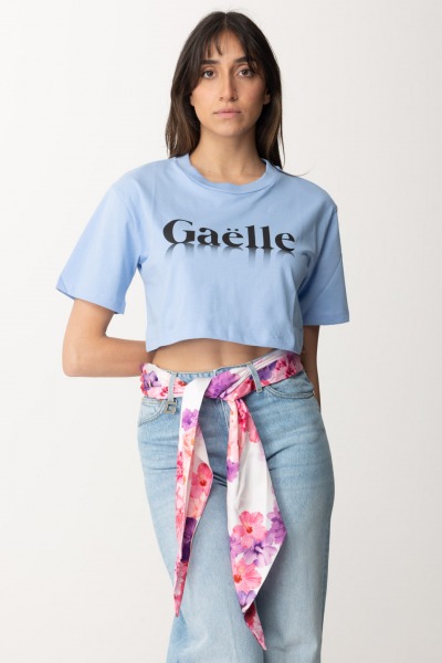 Gaelle Paris  camiseta con estampado GAABW00376 CELESTE