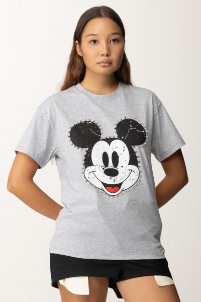 Aniye By  T-shirt con stampa Mickey e borchie 181504 GRAY