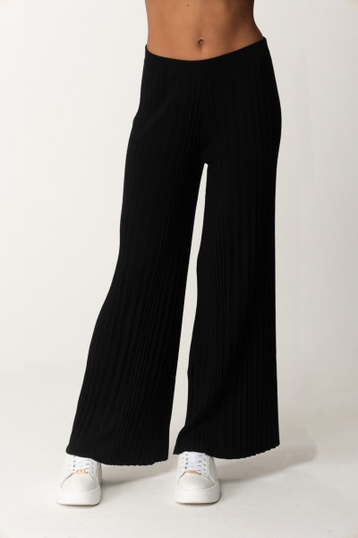 Twin-Set  Pantalon en maille plissée 242LI3UAA NERO