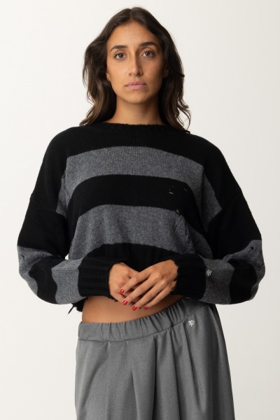 Aniye By  Krótki sweter Courtney 181001 BLACK-GRAY