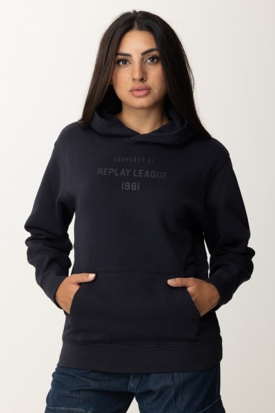 Replay  Hoodie with lettering print M6969 00023736P NIGHT BLUE