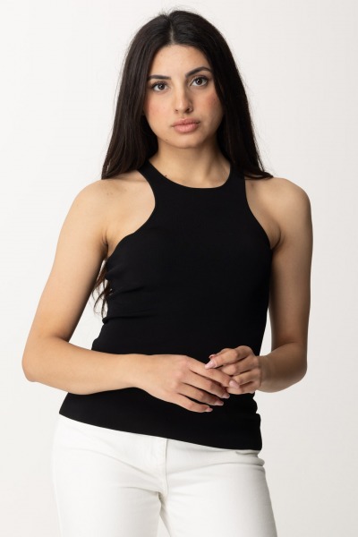 Patrizia Pepe  Basic Tank Top with Lettering on the Back 2K0265 K176 NERO