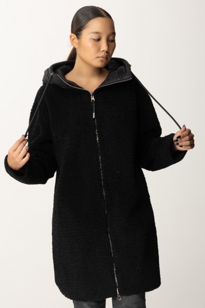 MONTEREGGI  Cappotto con zip e cappuccio FW47542 995 LIEBE NERO