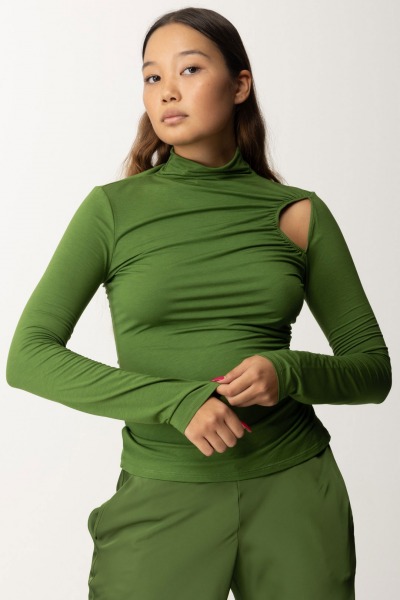 Patrizia Pepe  Turtleneck sweater with cut-out 8M1616 J013 GREEN GARDEN