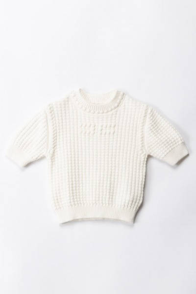 ELISABETTA FRANCHI BAMBINA  Ensemble tricot en coton EFCD006CFL001.0000 LIGHT CREAM