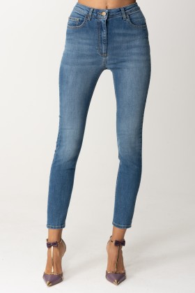 DON'T THINK TWICE PLUS DTT Plus Chloe High Waisted Disco Stretch Skinny  Jeans In Mid Wash Blue for Women