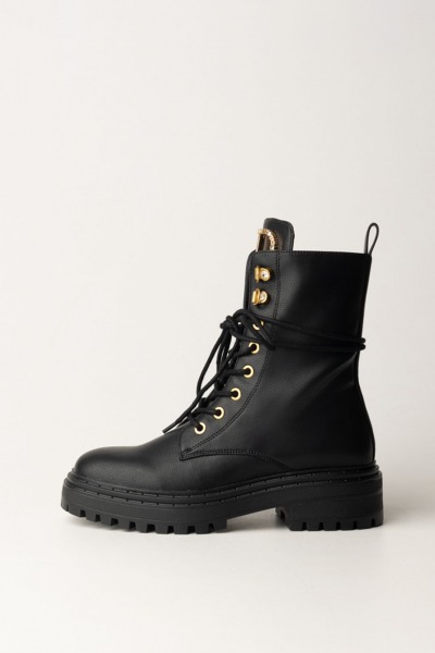 Twin-Set  Combat boots à lacets avec œillets métalliques 242TCP072 NERO