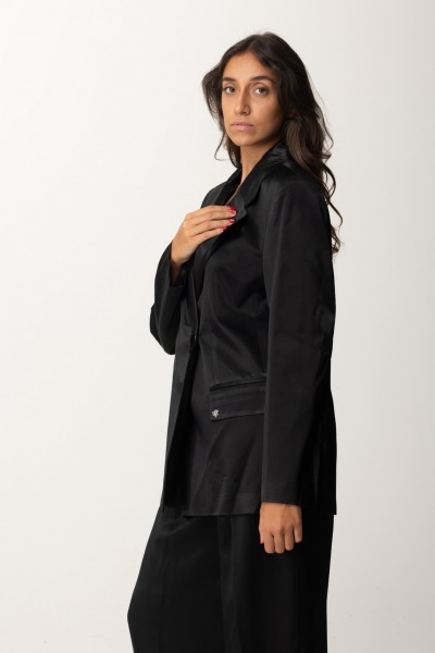 Aniye By  Jodie Oversized Satin Blazer 181378 BLACK