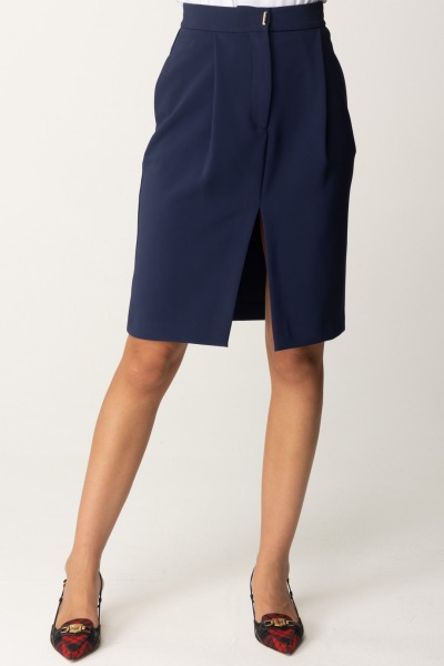 Elisabetta Franchi  Midi skirt with pleats GO05247E2 NAVY