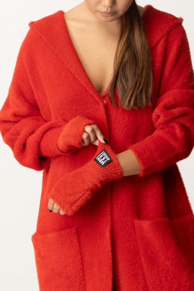 MONTEREGGI  Fur gloves with logo FW44548 850 TINA ROSSO POMPEI