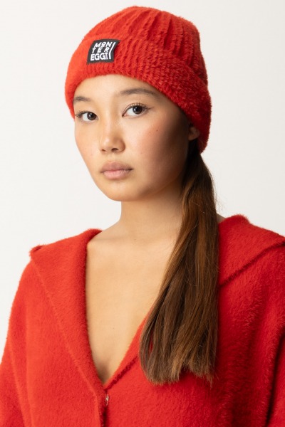 MONTEREGGI  Knit cap with logo FW44547 W 850 TINA ROSSO