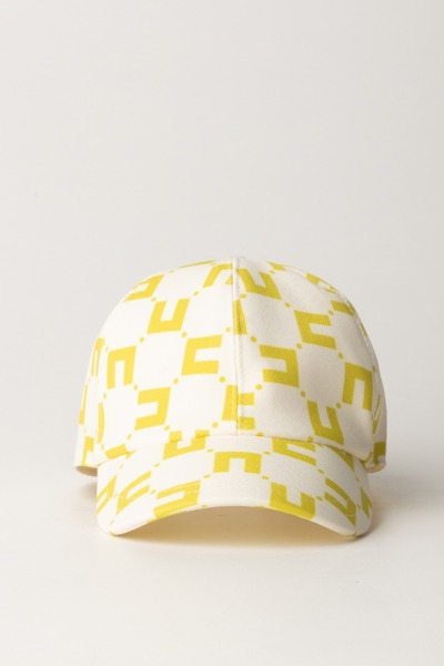 ELISABETTA FRANCHI BAMBINA  Baseball cap with cubic logo print EFCP0170GA008.D261 BUTTER/CEDA