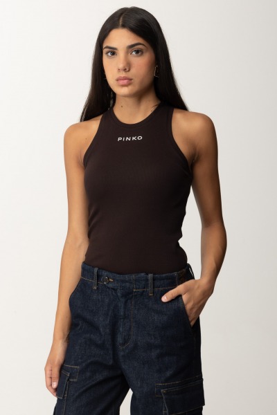 Pinko  Ribbed tank top with logo 100822 A22X M28