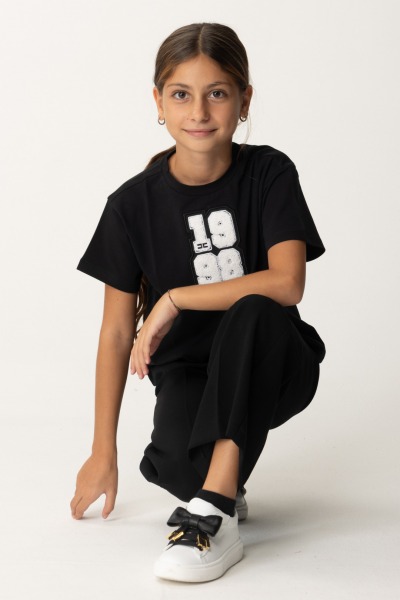 ELISABETTA FRANCHI BAMBINA  T-Shirt mit „1998“-Aufnäher EFTS2150JE006.D393