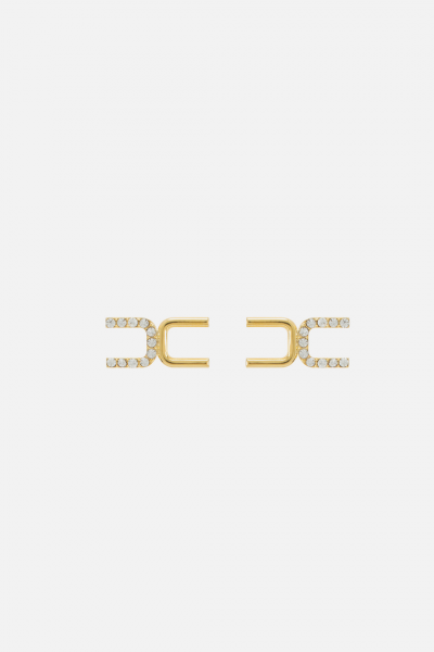 Elisabetta Franchi  Boucles d&#039;oreilles logo CC avec strass OR30A47E2 ORO GIALLO