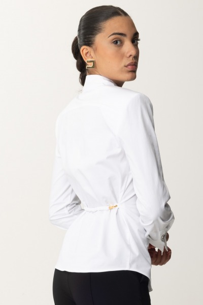 Elisabetta Franchi  Basic Shirt with Structured Shoulders CA08046E2 BIANCO