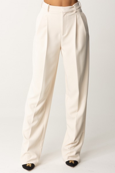 Elisabetta Franchi  Classic Trousers with Double Pleats PA05247E2 BURRO