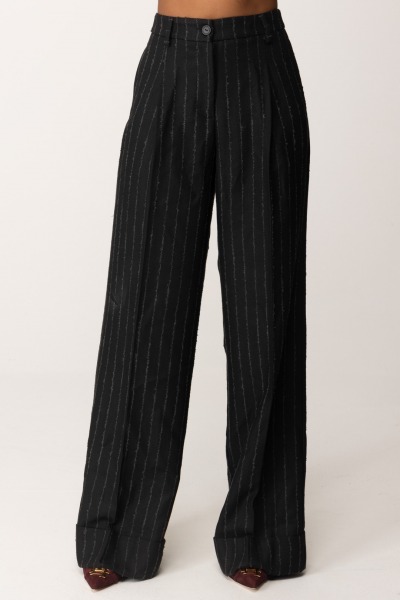 Manila Grace  Striped trousers with pleats P078PR FANTASIA