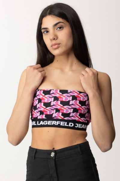 Karl Lagerfeld  Crop-Top mit Monogramm 241J1704 PINK MONOGRAM AOP