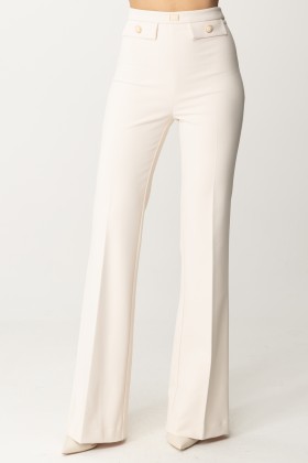 Elisabetta Franchi La Mia Bambina bow-detail flared trousers - White