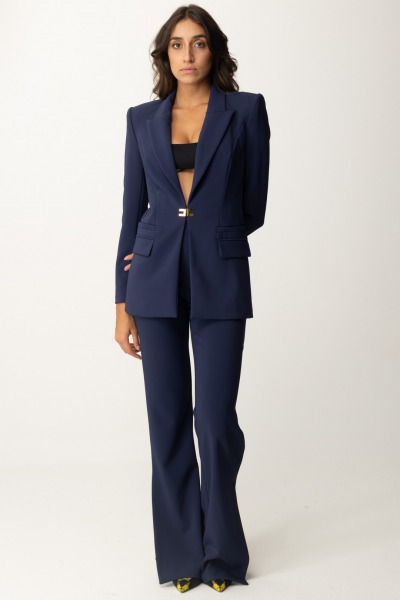 Elisabetta Franchi  Suit Jacket and Trousers with Logo TP00146E2 NAVY