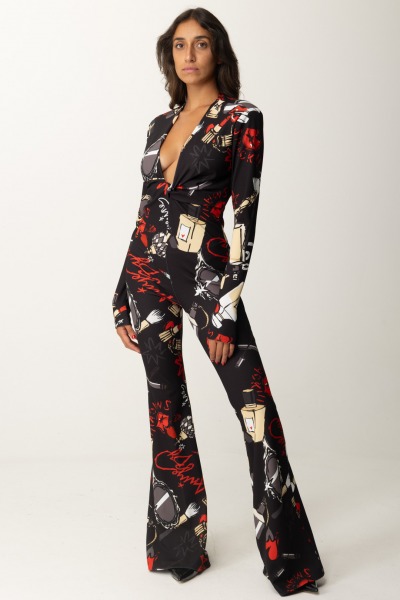 Aniye By  Astrid Printed Flared Jumpsuit 181502 BLACK MIRROR