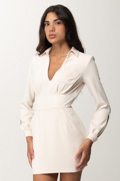 Elisabetta Franchi  Mini-robe en crêpe avec broderie blason AB67646E2 BURRO